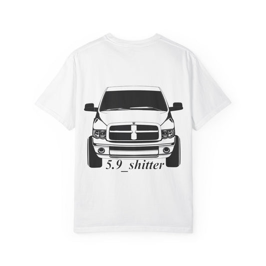 Unisex Garment-Dyed T-Shirt - 5.9 Shitter Car Design for Auto Enthusiasts